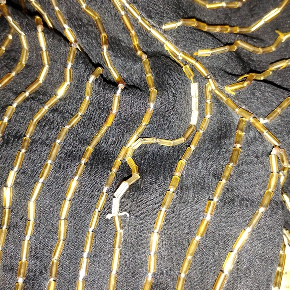 ART DECO GOLD AND BLACK SEQUIN TOP - Picture 6 of 12